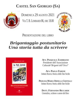 Presentazione del libro Brigantaggio postunitario Una storia tutta da scrivere